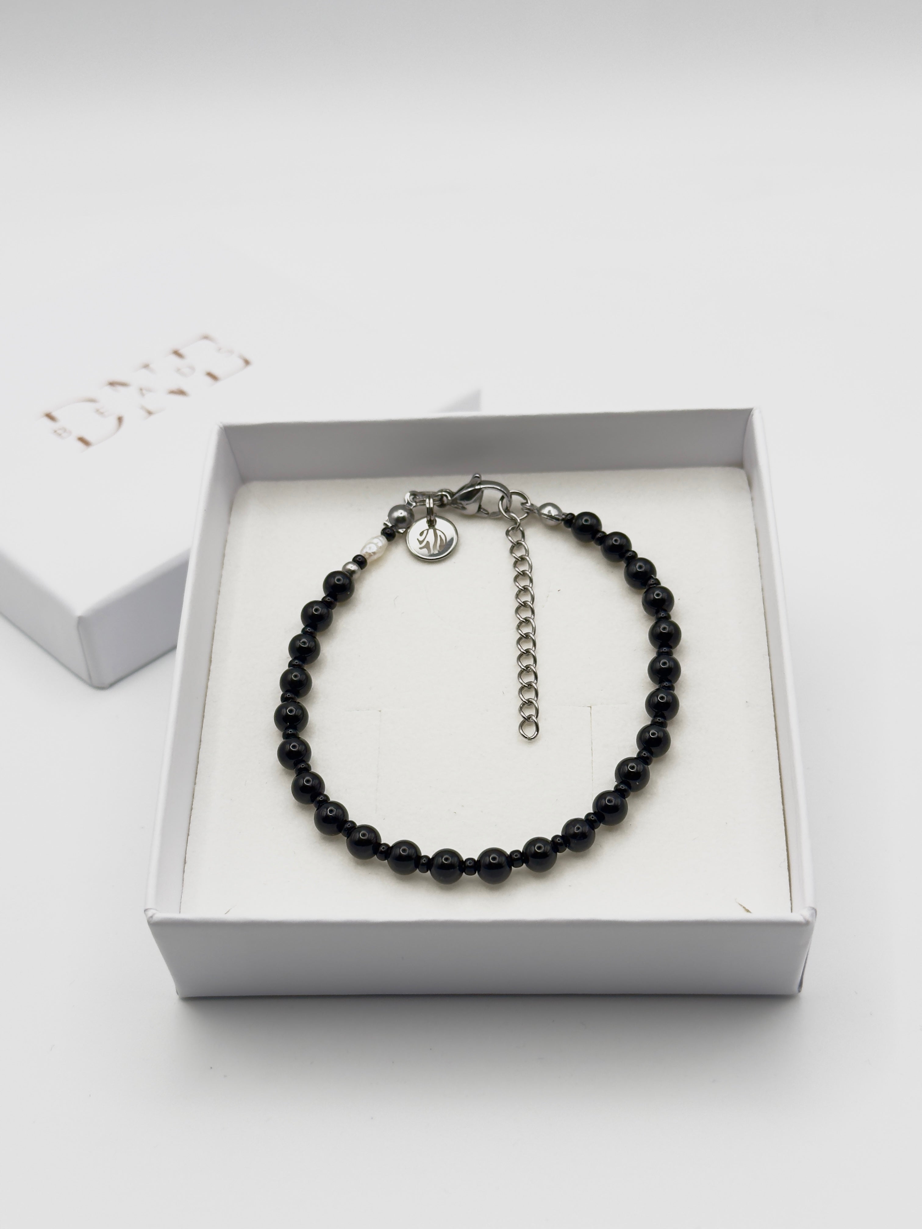 Armband "Turmalin" schützt vor negativen Energien ca. 4mm Tumalinperlen