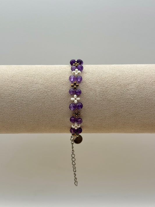 Edelsteinarmband "Twister" aus Amethyst