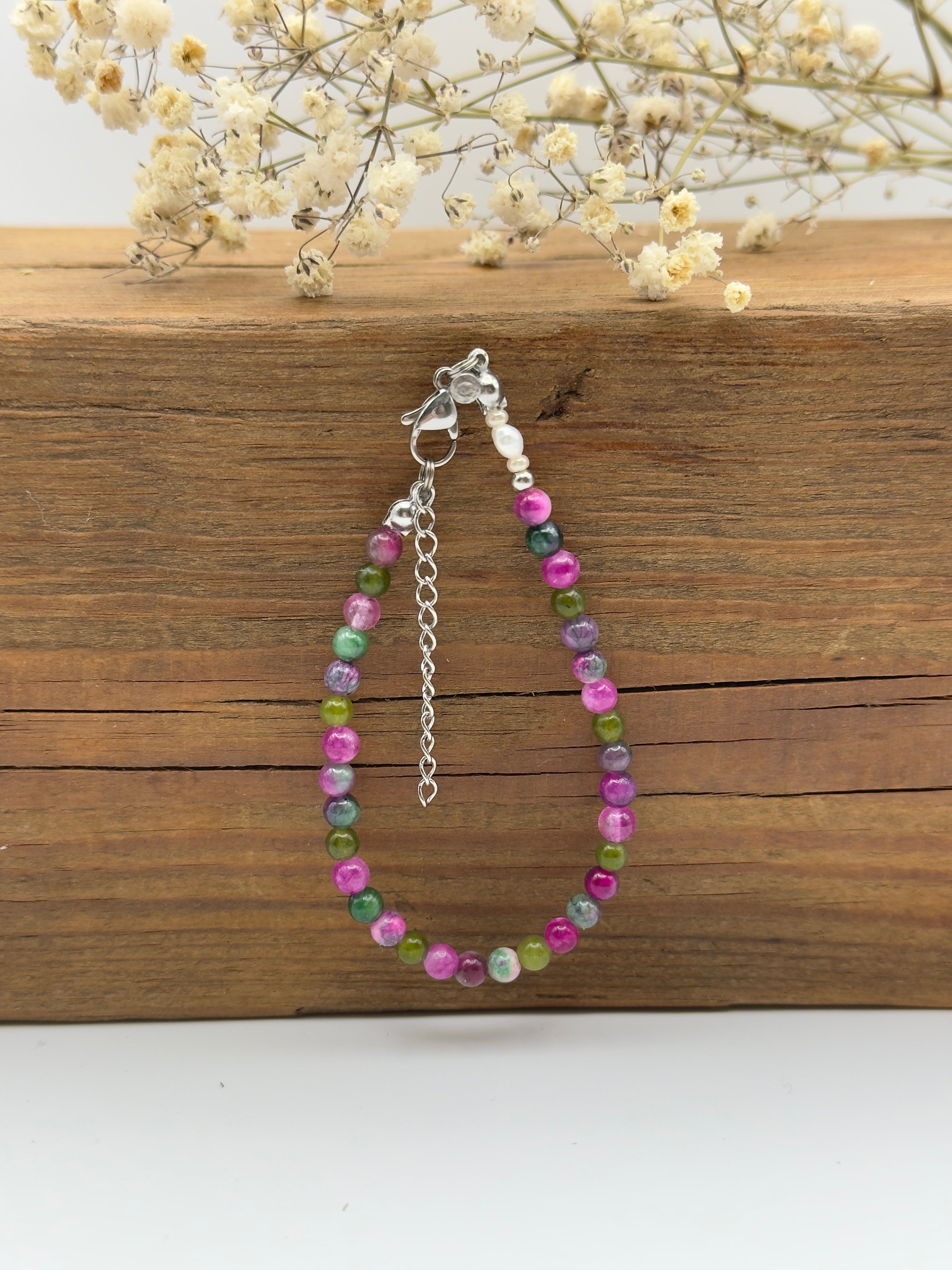 Edelsteinarmband "Rita" aus Turmalin und Jade